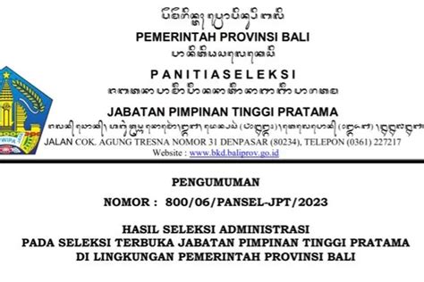 Dua Peserta Tak Lulus Ini Dia Hasil Seleksi Administrasi Lelang