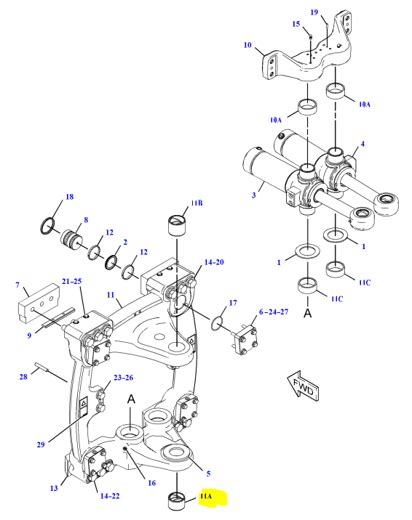 Bucsa Pivot Inferior Sanie Caterpillar 434E ACN Piese Utilaje