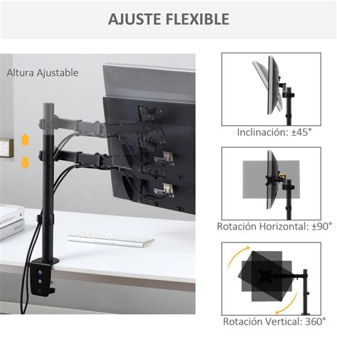 Vinsetto Soporte De Mesa Para Monitor Vesa X M X Kg