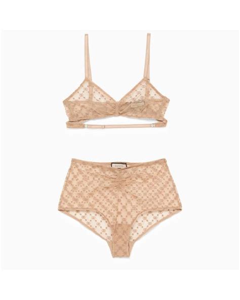 Gucci Nude Lingerie Set In Natural Lyst UK