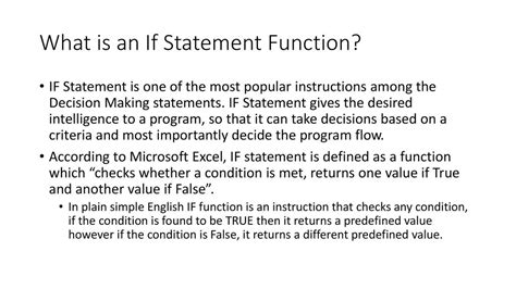 If Statement Functions In Excel Ppt Download