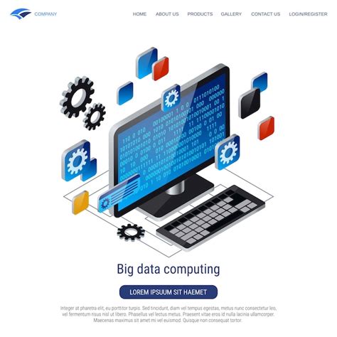 Premium Vector Big Data Computing 3d Isometric Vector Concept