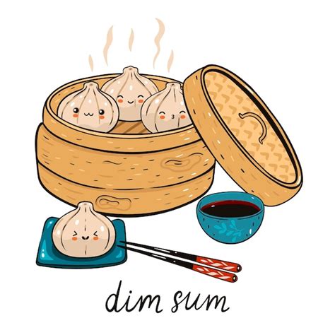 Kawaii Dim Sum En Vapor De Bamb Aislado Sobre Fondo Blanco Gr Ficos