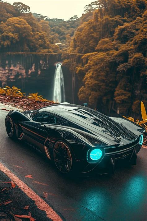 Black Sports Car Driving In The Forest