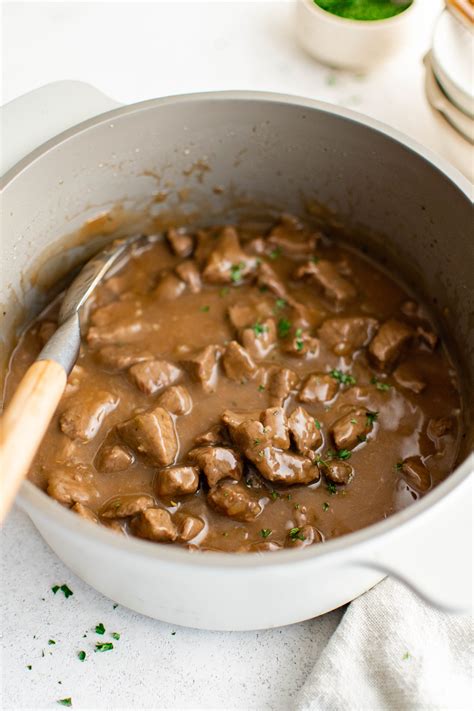 Beef Tips and Gravy - The Forked Spoon 