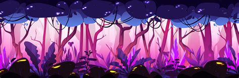 Magic Forest Background Cartoon Vector Woodland Stock Illustration ...