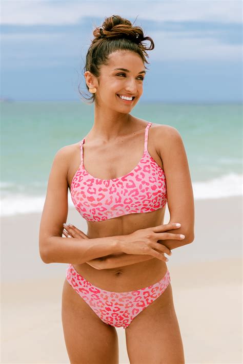 Reversible Pink Leopard Bikini Bralette Bottoms Set