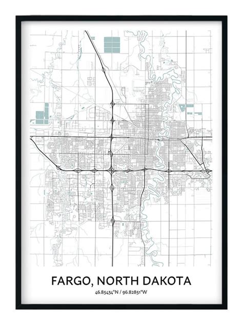 Fargo Map Poster - Your City Map Art - Positive Prints