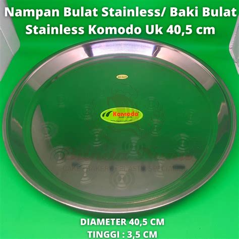 Jual Nampan Bulat Stainless Baki Bulat Stainless Komodo Uk 40 5 Cm