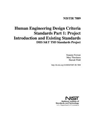 Fillable Online Nvlpubs Nist Human Engineering Design Criteria Fax