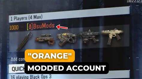 Orange Modded Black Ops 3 Account Ps45 Modded Classes And Stats Camos Anime Emblems Youtube