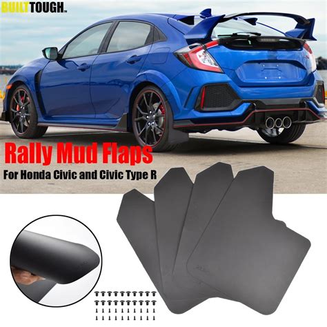 4x Mudflaps Mud Flaps Splash Guards Mudguard For Honda Civic Type R S