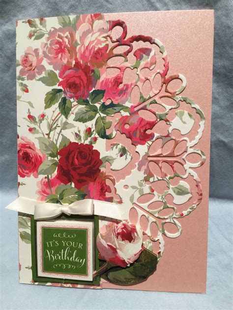 Anna Griffin Metallic Card With Ag Card Layer Using Decorative Edge Die