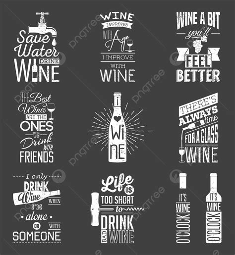 Vintage Wine Quotes Typography Set With Editable Grunge Effect Vector Quotation Cafe Vintage