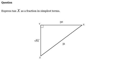 Express Tan X As A Fraction In Simplest Terms Brainly