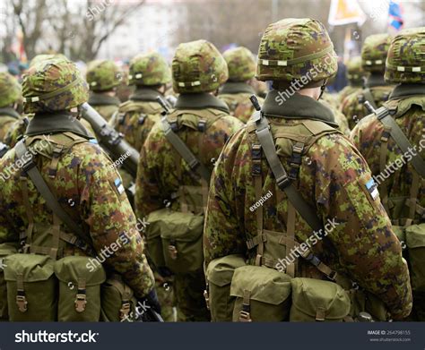 Lined Squad Estonian Soldiers Military Uniform Stock Photo 264798155 ...