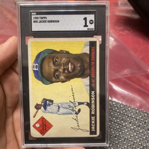 Topps Jackie Robinson Sgc Hof Brooklyn Dodgers Ebay