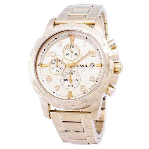 Fossil Dean Chronograph Gold Tone Stainless Steel FS4867 Men S Watch