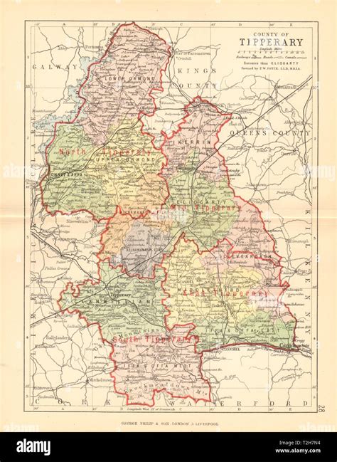 County Tipperary Antique County Map Munster Ireland Bartholomew