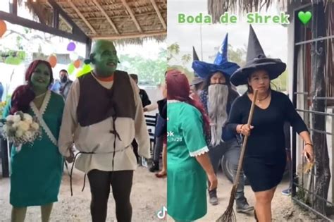 VIDEO Novios Se Casan Disfrazados De Shrek Y Fiona Y Se Hacen Virales