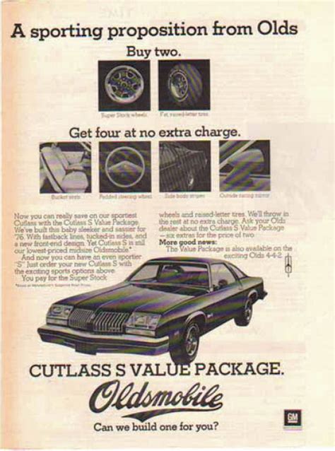 American Automobile Advertising Published By Oldsmobile In 1976