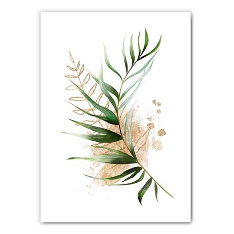 Green And Gold Palm Leaf Print Free Uk Delivery Saffa Designs