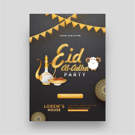 Eid Al Adha Saludos De Fondo Vector Premium