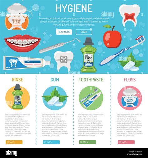 Dental Hygiene Banner And Infographics Stock Vector Image Art Alamy