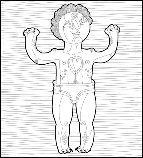 Premium Vector Vector Lined Monochrome Illustration Of Nude Man Adam Concept Hand Drawn