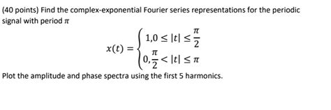 SOLVED 40 Points Find The Complex Exponential Fourier Series