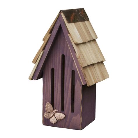 Shop Heartwood Butterfly Breeze Post Mount Wood Butterfly House At