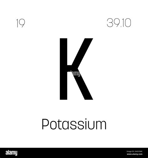 Potassio K Elemento Periodico Della Tabella Con Nome Simbolo Numero Atomico E Peso Metallo