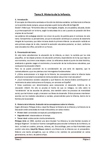 Tema Historia De La Infancia Pdf