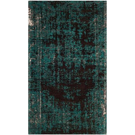 SAFAVIEH Classic Vintage Teal/Brown 2 ft. x 6 ft. Border Runner Rug ...