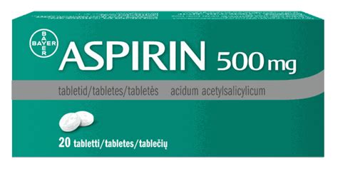 Aspirin 500 Mg Pills 20 Pcs Mēness Aptieka