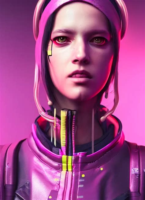 Cyberpunk Photorealistic Character Tech Wear Outfit Stable