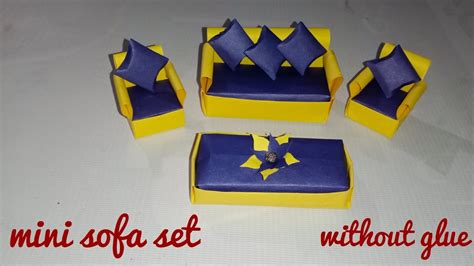 DIY Mini Sofa Set Paper Crafts School Project Origami Craft