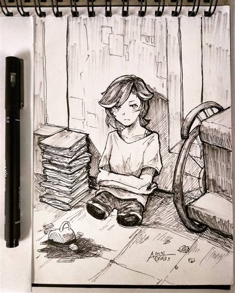 「inktober Day 8 Frail I Drew My Characte」朱浩然 Mekaaoratosの漫画