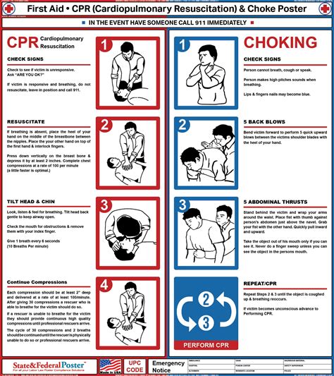 First Aid Cpr And Choke Poster — State And Federal Poster