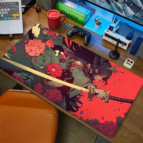 Japanese Samurai Mouse Pad Large Gaming Accessories Mousepad Gamer Desk