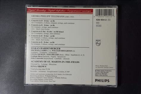 泰勒曼 小号协奏曲 哈登伯格 布朗 圣马丁室内乐团协奏 Philips古典发烧cd唱片古典lp、cd唱片行 音响贵族网