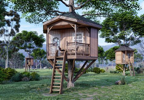 Treehouse Plan - 12ft Hexagon Treehouse — TreehouseBrackets.com
