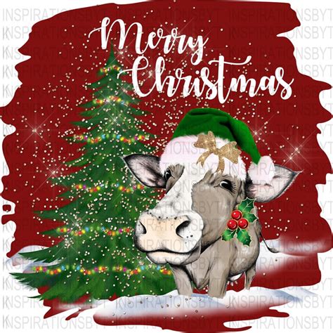 Cow Merry Christmas Design Merry Christmas Great for a - Etsy