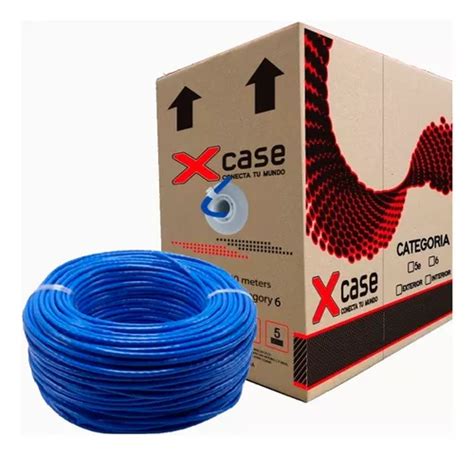 150 M Cable Red Utp Xcase Cobre Puro Cat 6a 10 Gbps Azul Meses Sin