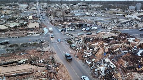 Drone video shows mass destruction from tornado in Mayfield