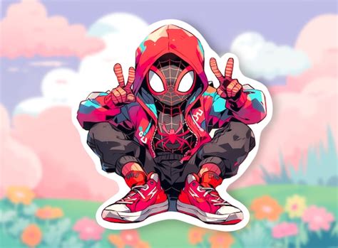 Spiderverse Sticker Pack Paper Sticker Spiderman Miles Morales Grafitti