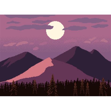 Mountain Range Pixel Art