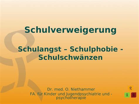 PPT Schulverweigerung Schulangst Schulphobie Schulschwänzen Dr