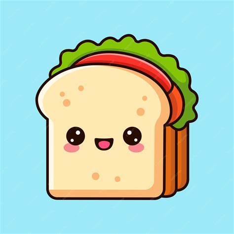 Premium Vector | Cute sandwich vector icon illustration