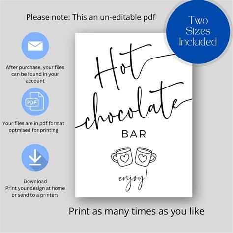 Hot Chocolate Bar Sign Hot Cocoa Bar Sign Minimal Baby Shower Decor